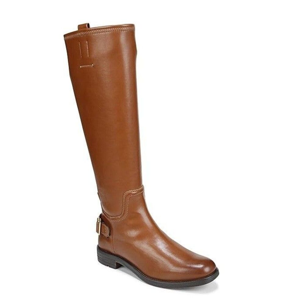 Franco Sarto Womens 9 M Cognac Brown Faux Leather Merina Riding Boots NIB LM1